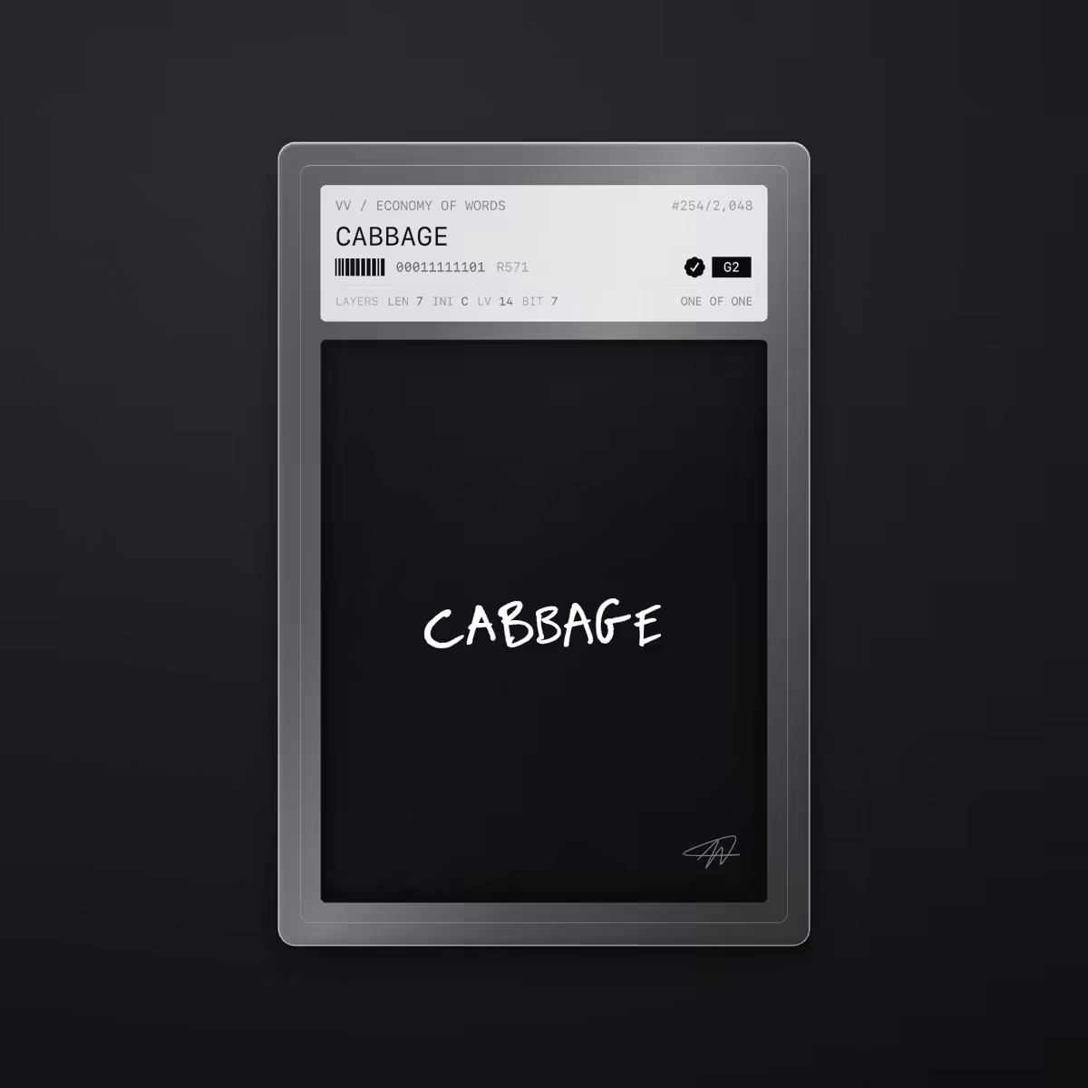 Economy of Words: CABBAGE · #254