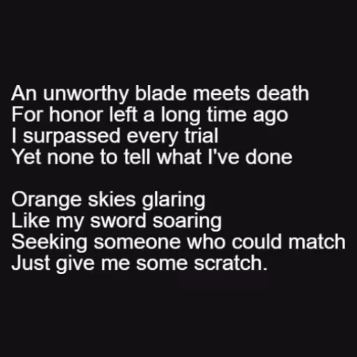 An unworthy blade me...