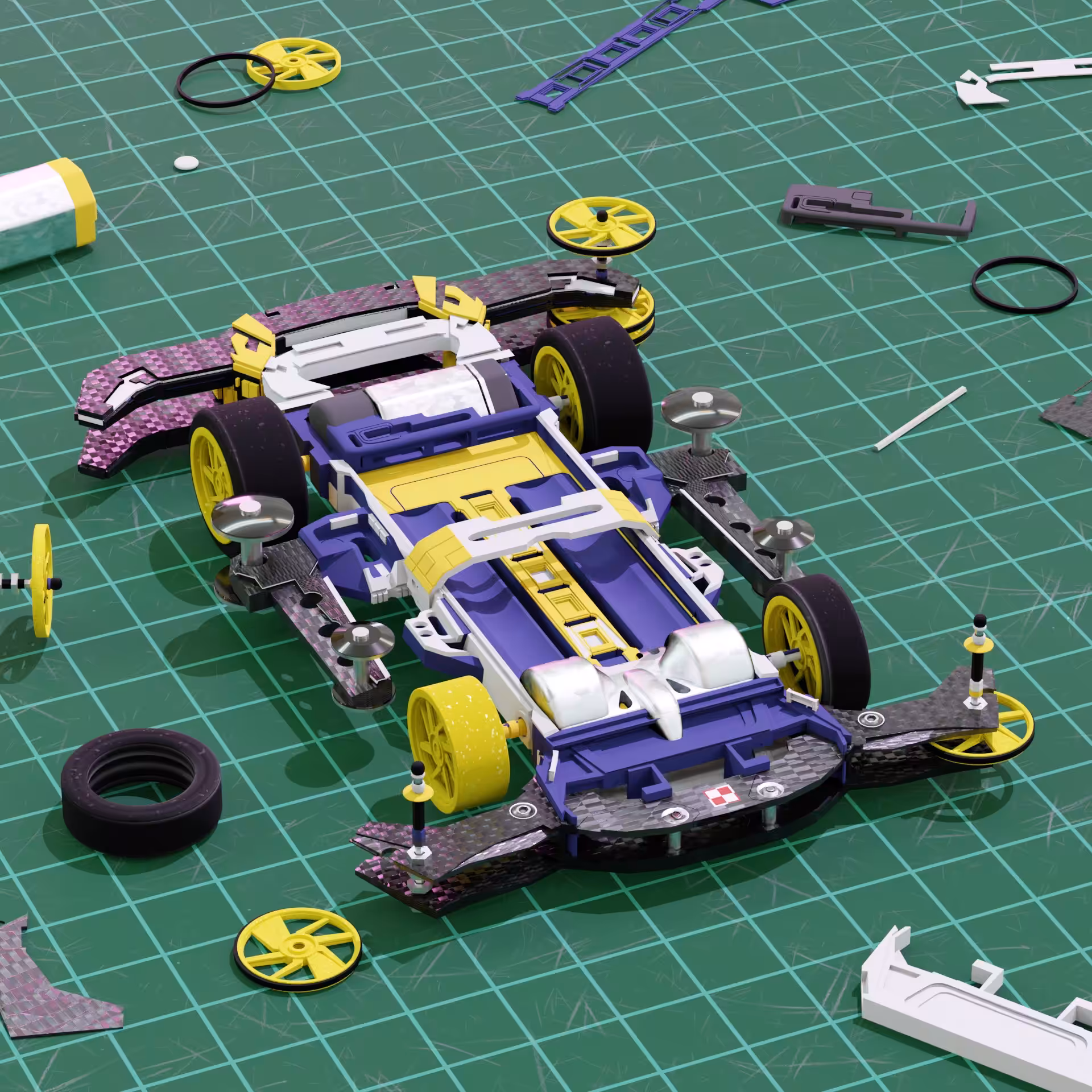 ToysOBJKT004: Henmiya Mini-4WD Chasis