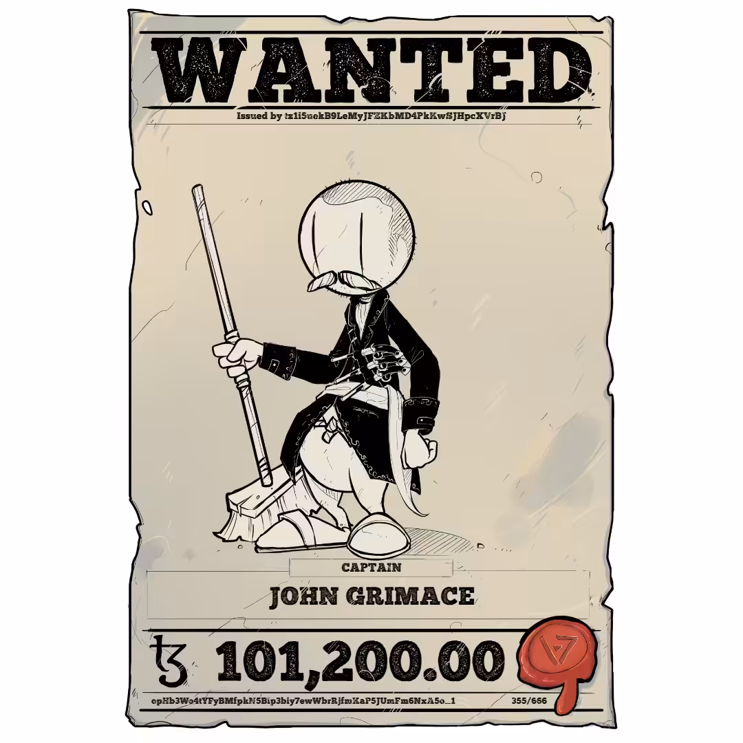 JOHN GRIMACE | TEZOS PIRATE 355/666