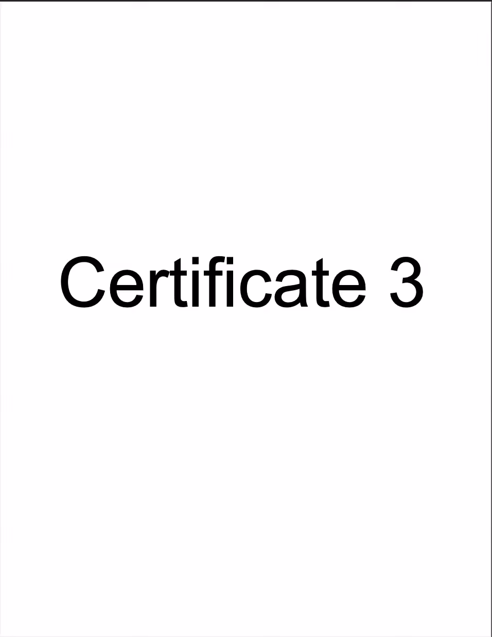 Certificate #3