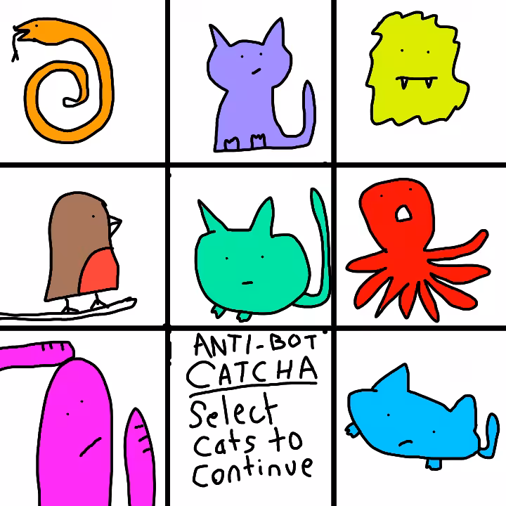 Anti Bot Catcha. Select cats to continue.