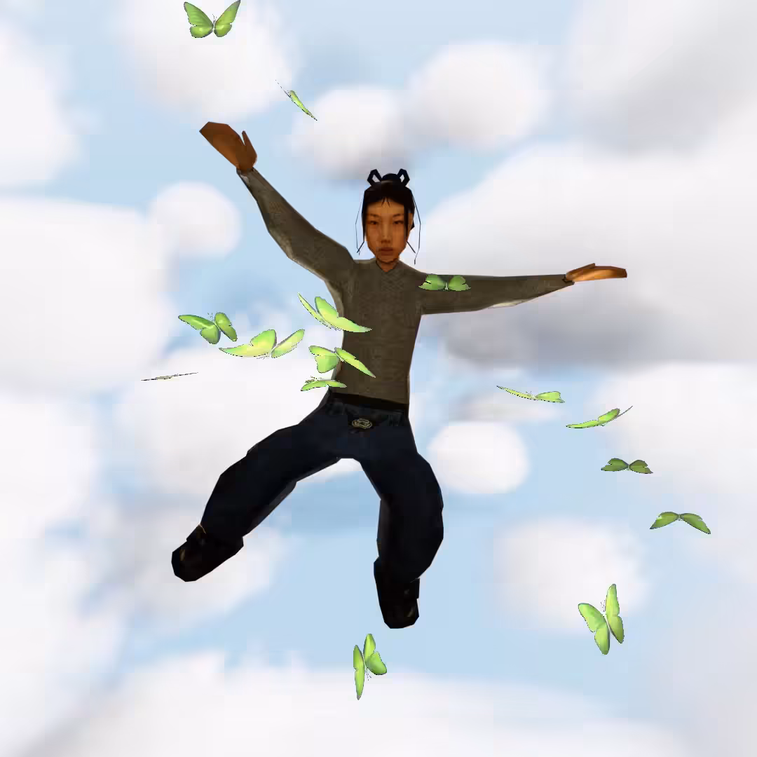 Cloud #16: The White Sky Main Character With the Green Butterfly.