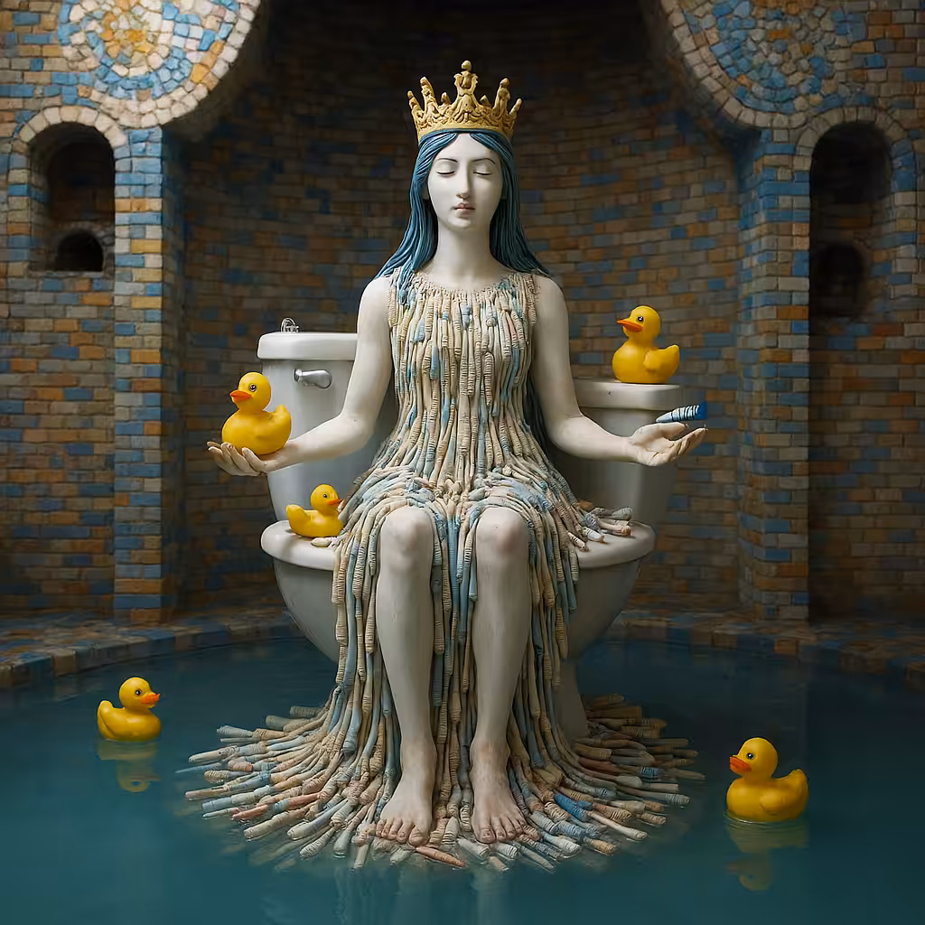 Toothbrush Goddess of the Porcelain Throne