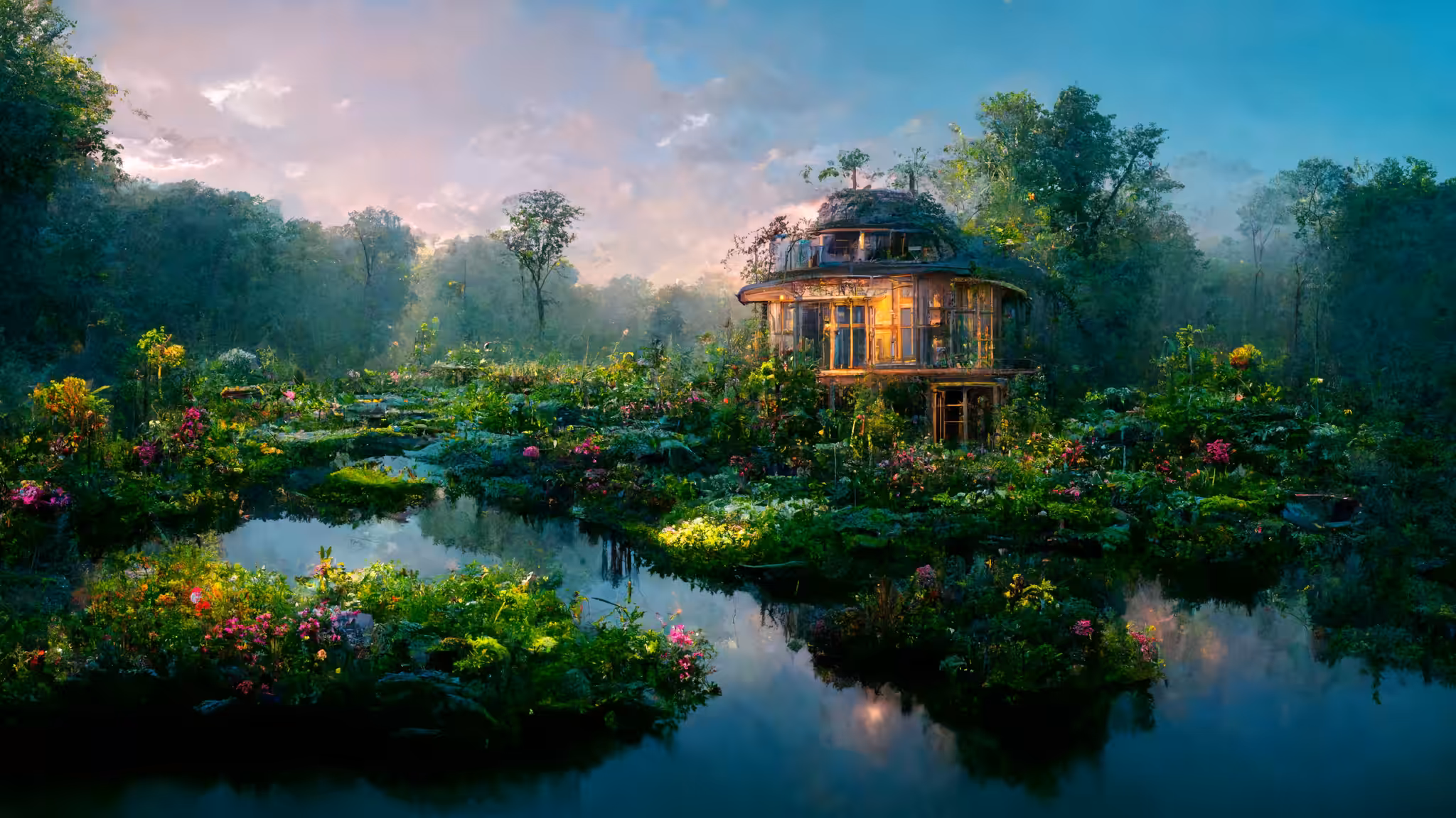 A Pond House Different View