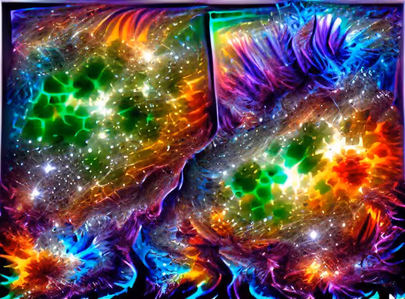Abraham's First Works: Galactic Nebula Fractal colors made of chrome