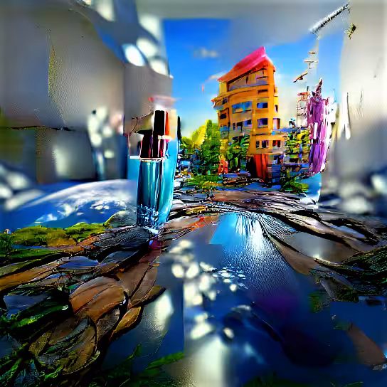 MDR: Surreal Landscape with a Building and Many Lakes - MDR 68/100