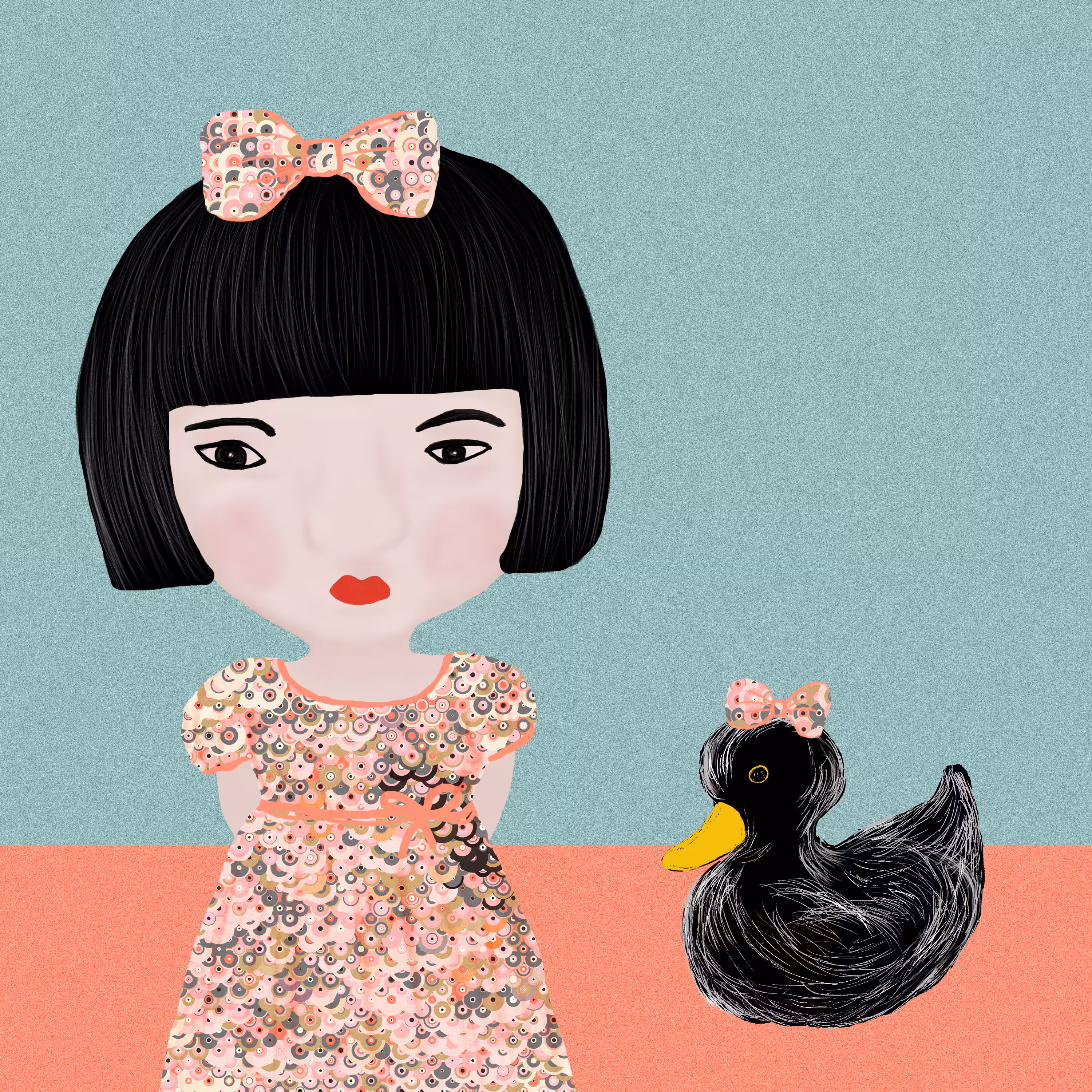 Bombón dress and black duck