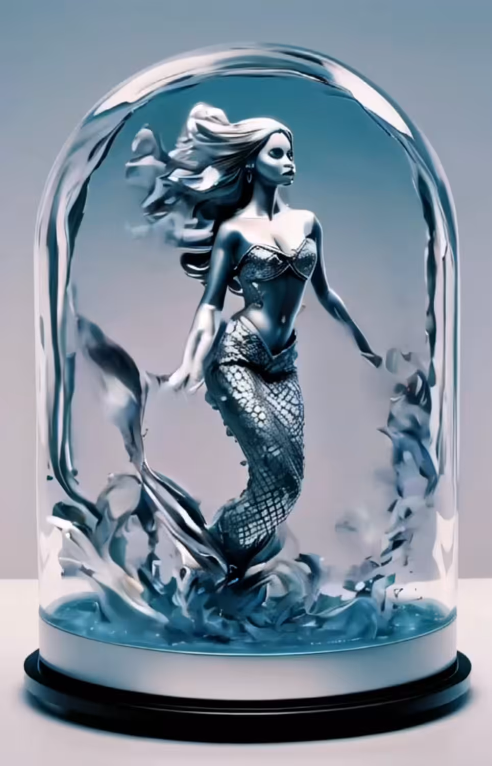 FAMOUS SCULPTURES: Abby the trapped beauty - Silver Sculpture