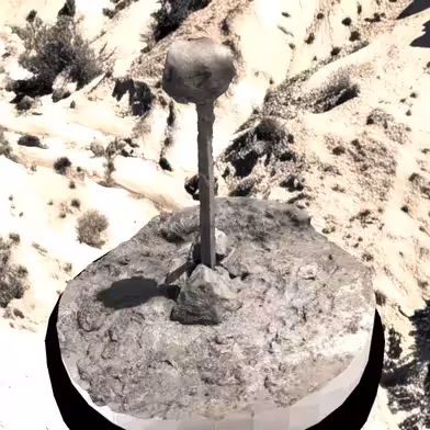 Antimonumento Chabochi: La Estática del Derrumbe | Evidencia: Antimonumento-Chabochi-Objeto.glb