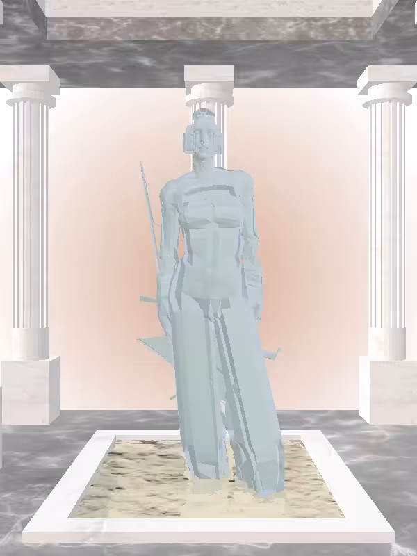 HeavenComputer: The Fragmented Plotting Matte Pale Green Woman #2161