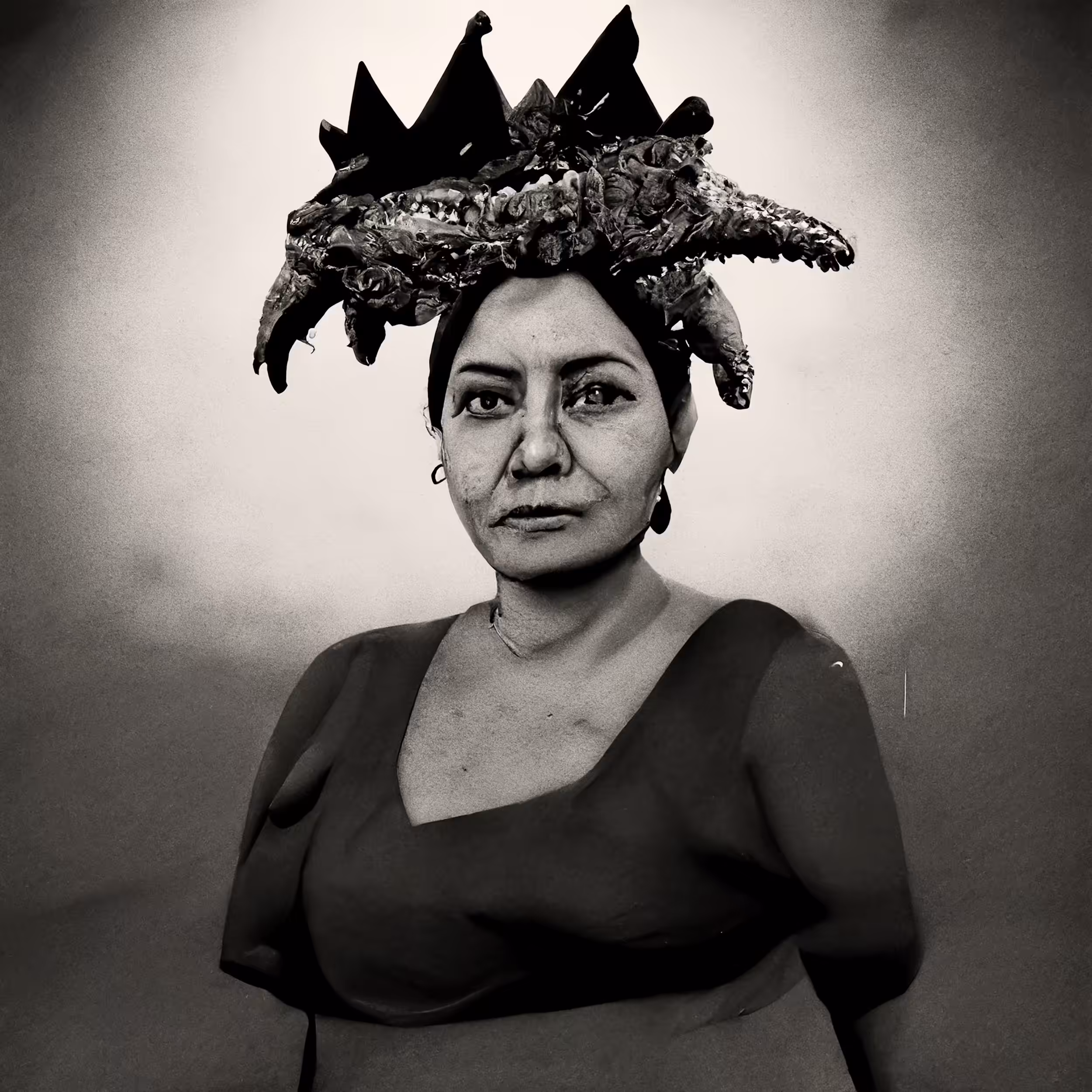 06B // Nuestra Señora de las Iguanas, Juchitán, Oaxaca by Graciela Iturbide, Second Attempt with Iguana Hat 