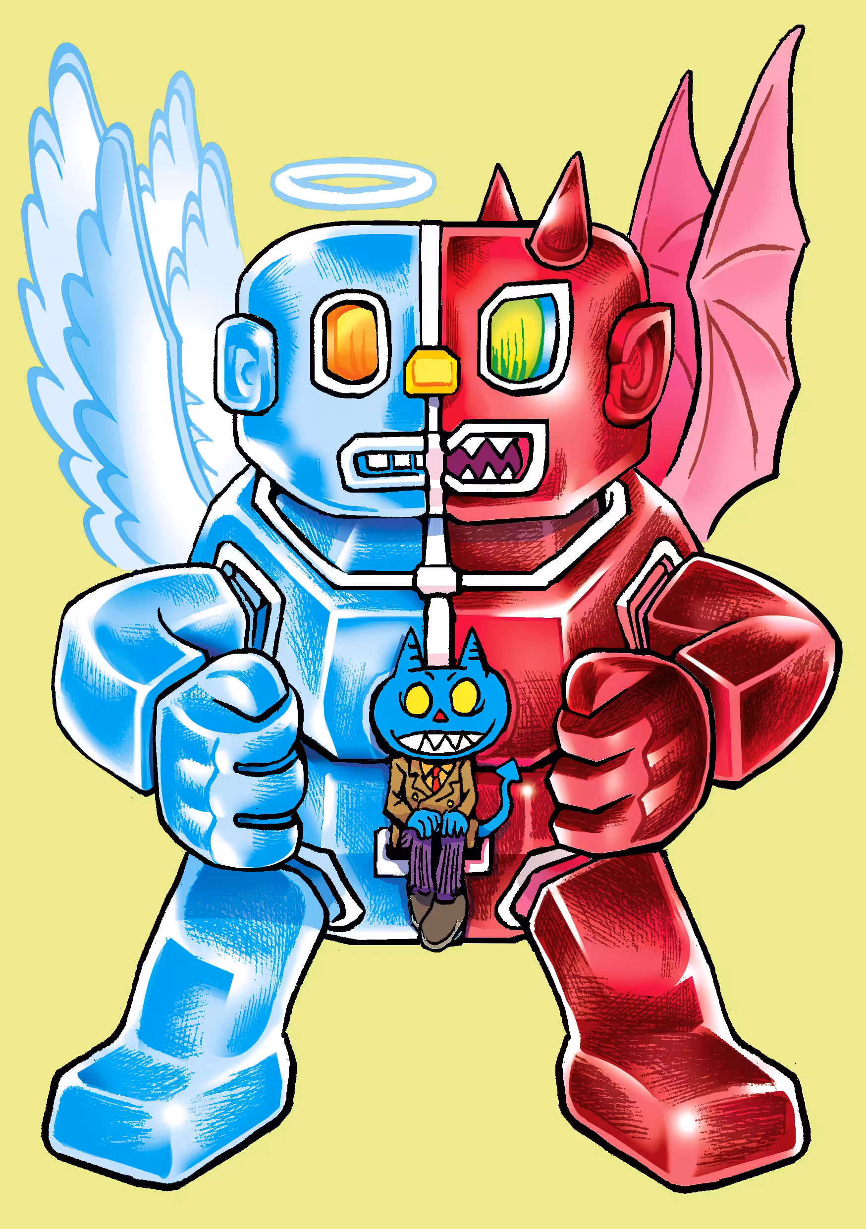 Robo Tribe #INKTOBER2021 - Day 17 "Collide"