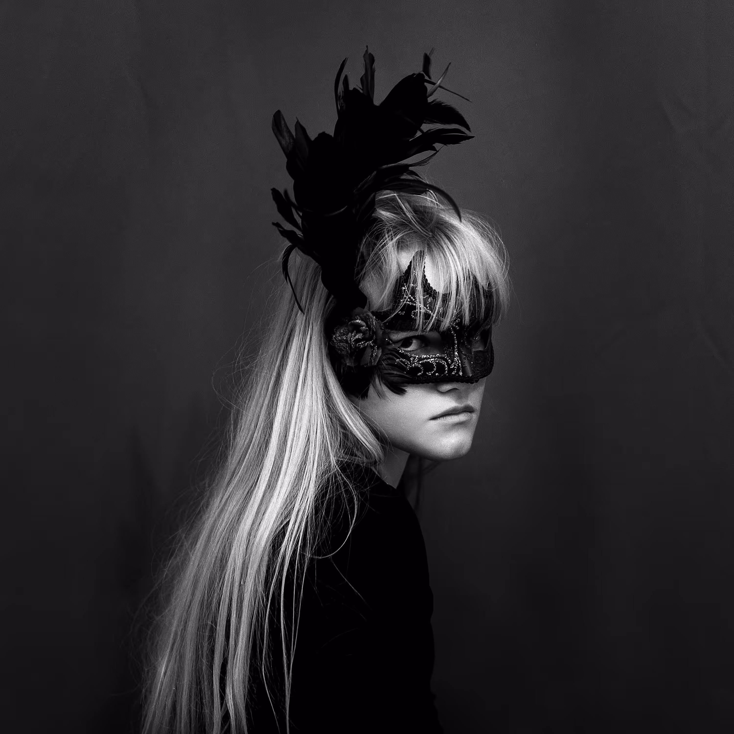 Portrait of Alina with a mask