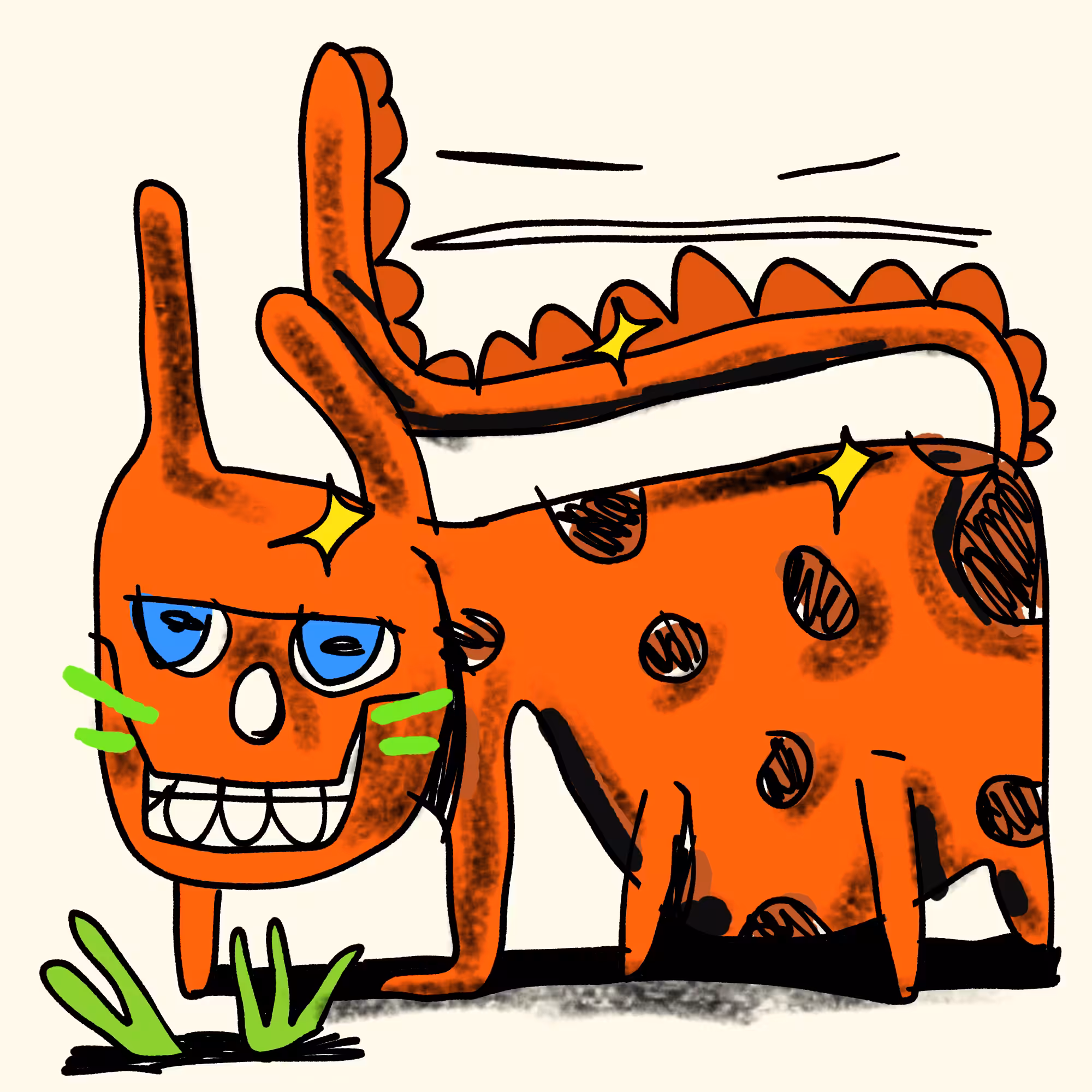 orange cow