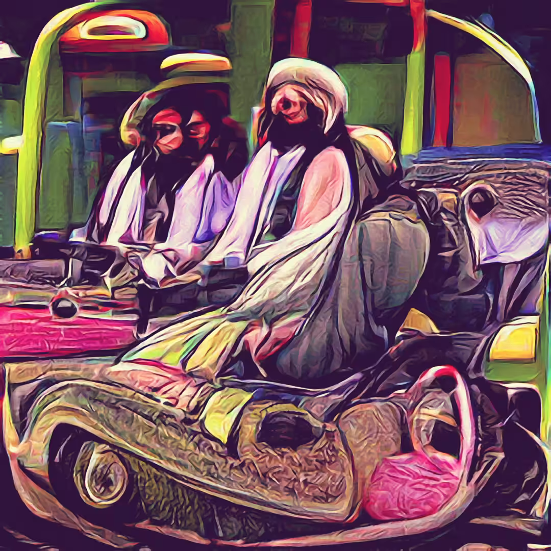 Talibans on bumper cars