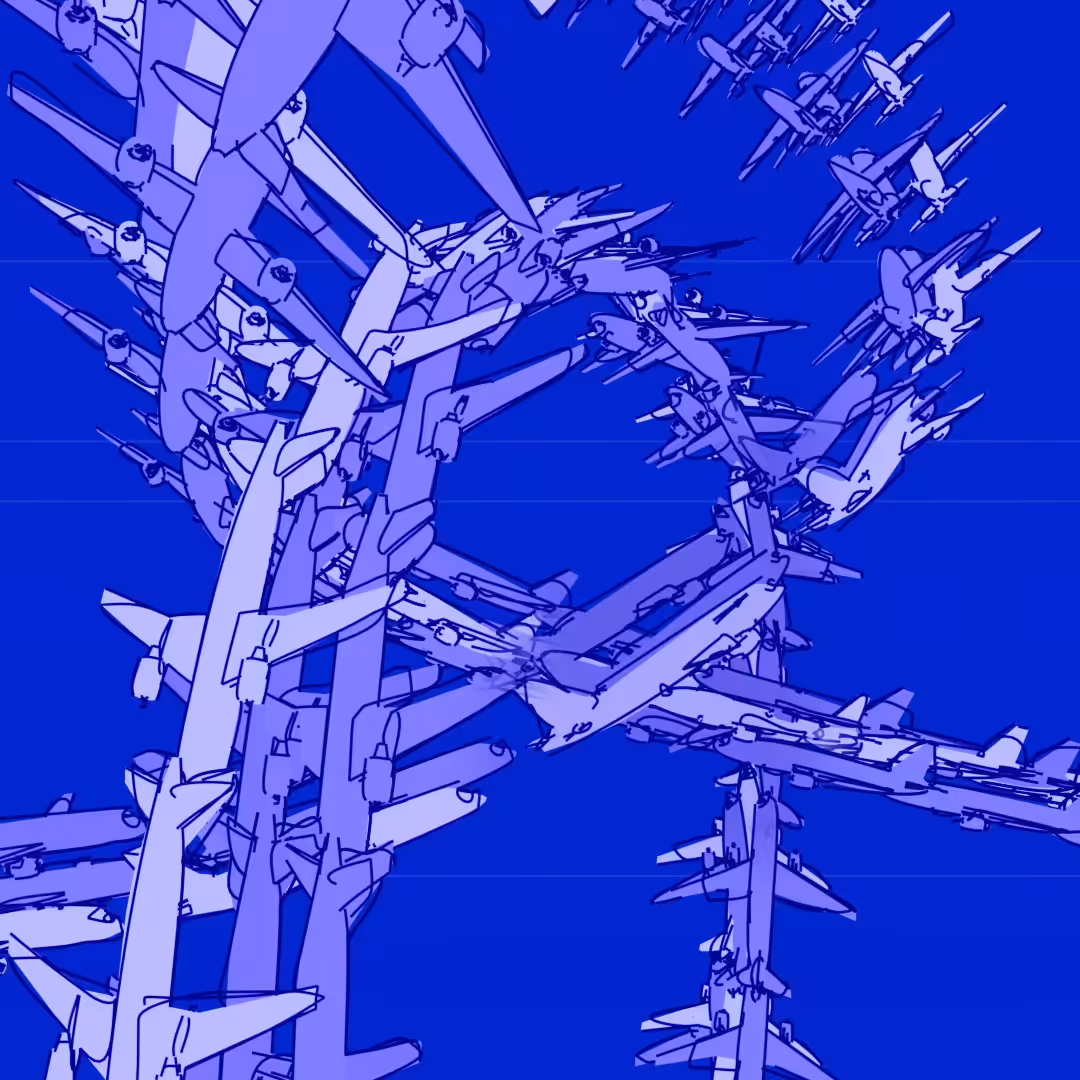 Airplanes on Blue #01