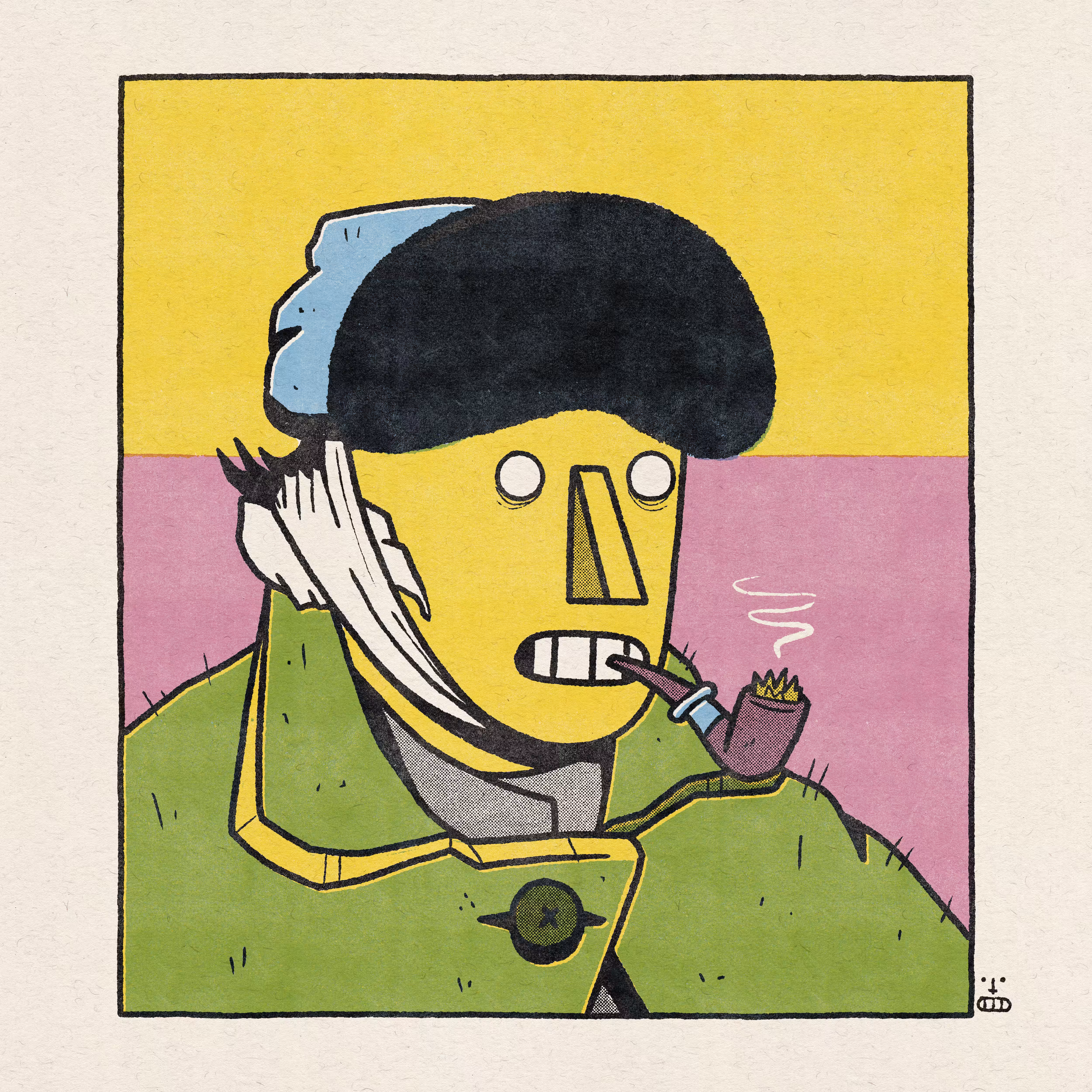 Self-Portrait with Bandaged Ear and Pipe