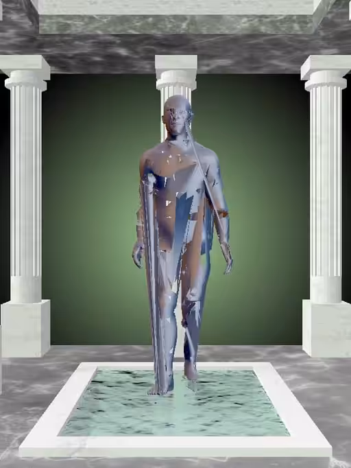 HeavenComputer: The Receding Stealth Dark Blue Man #2466