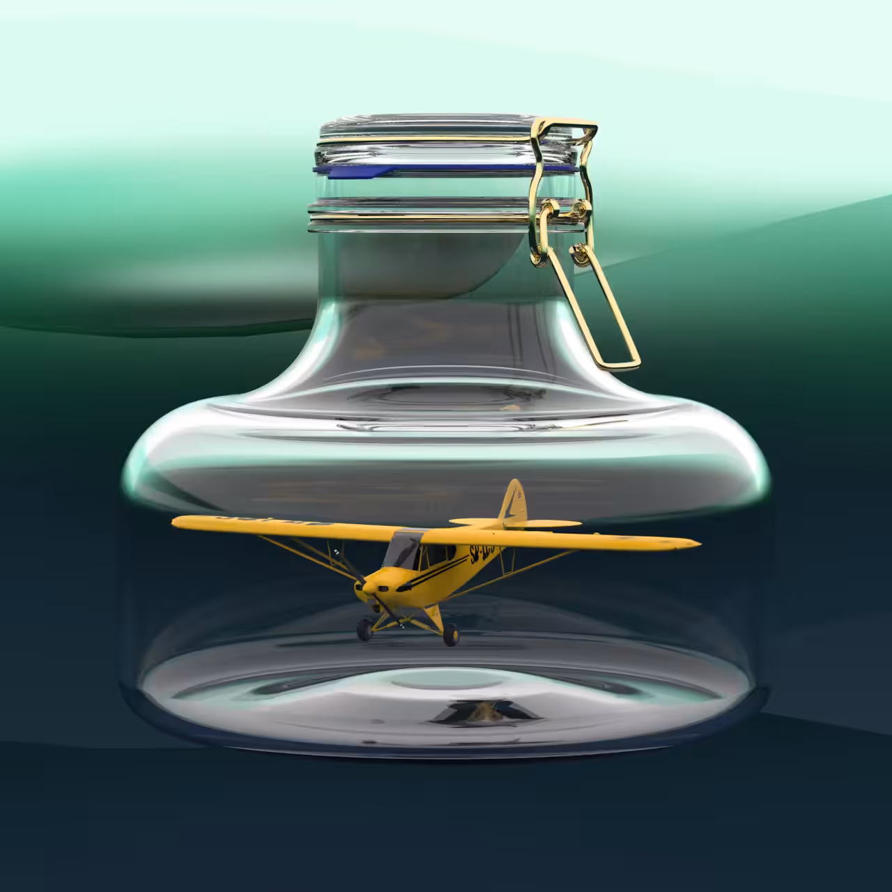 AIRPLANE IN JAR