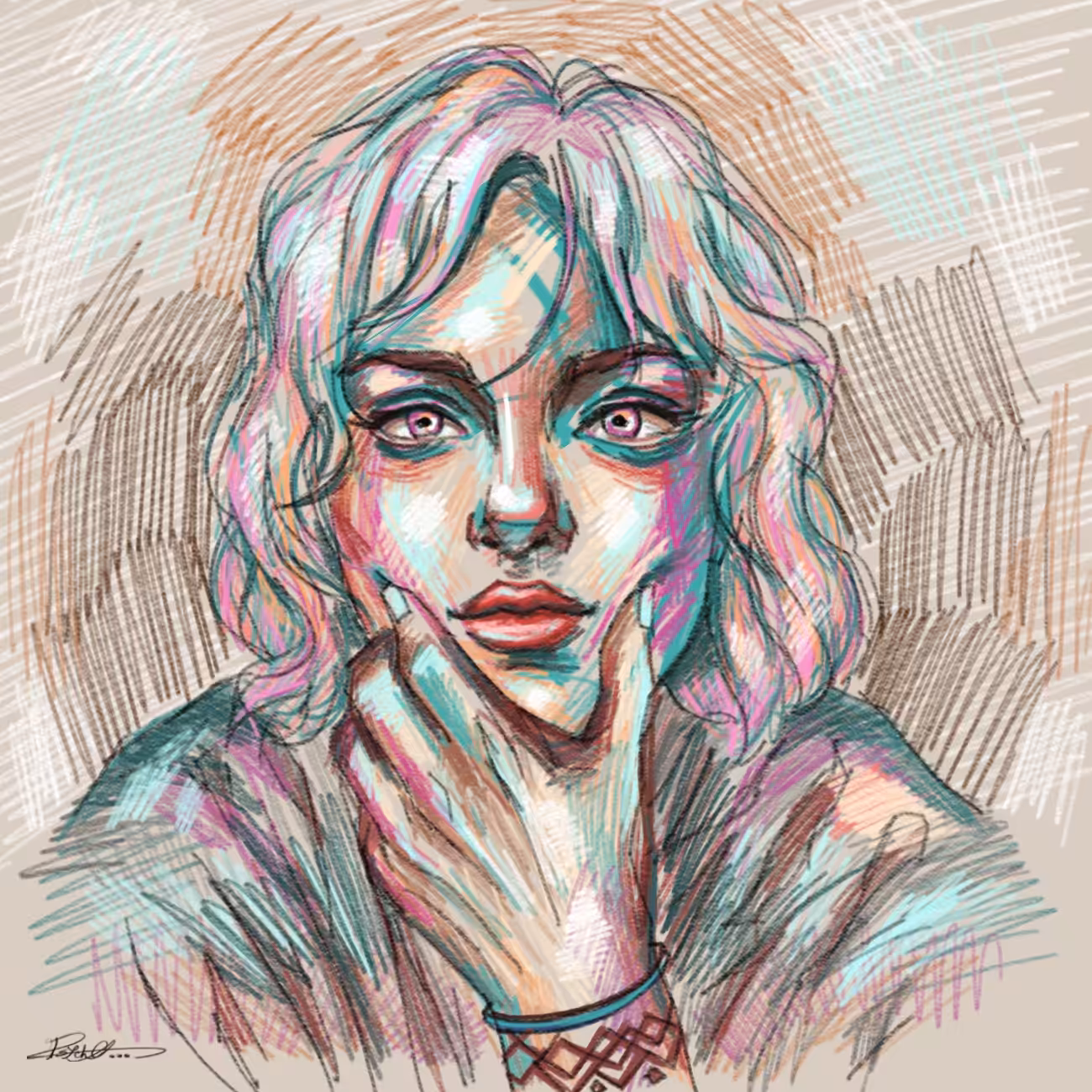 colored scribble 009
