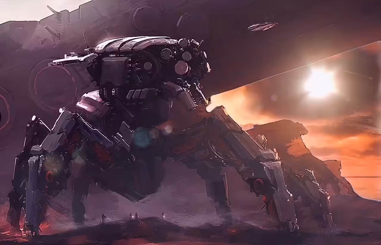 Mecha in sunset - The collaboration edit