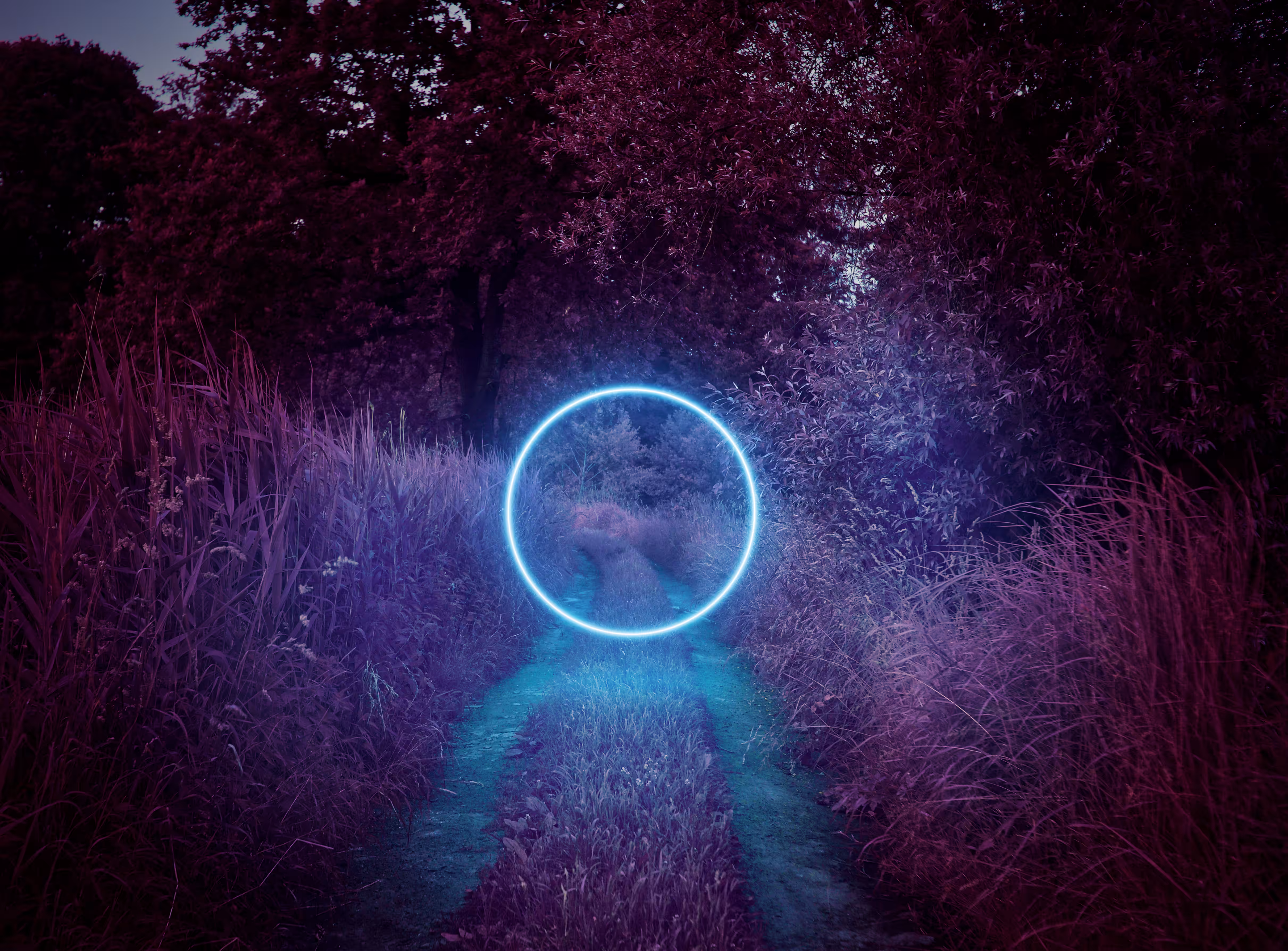 Blue Neon Circle