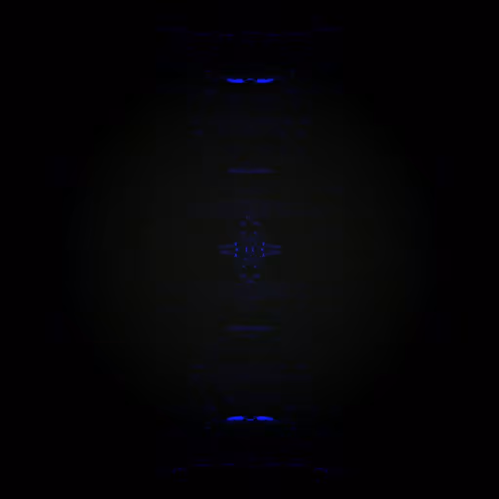 Blue Square with Red Interferences