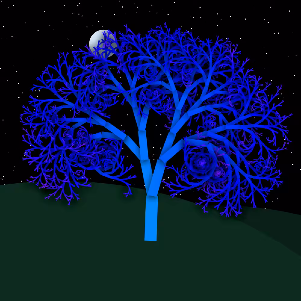 Moonlit Trees of Iterative Fractal Chaos #9