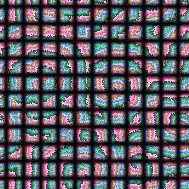 Reaction Diffusion Cellular Automata #38