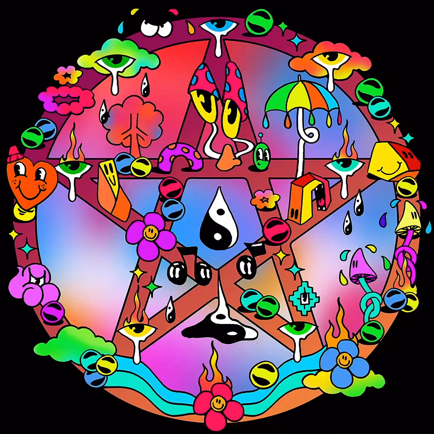 Bicycle Day Pentagram