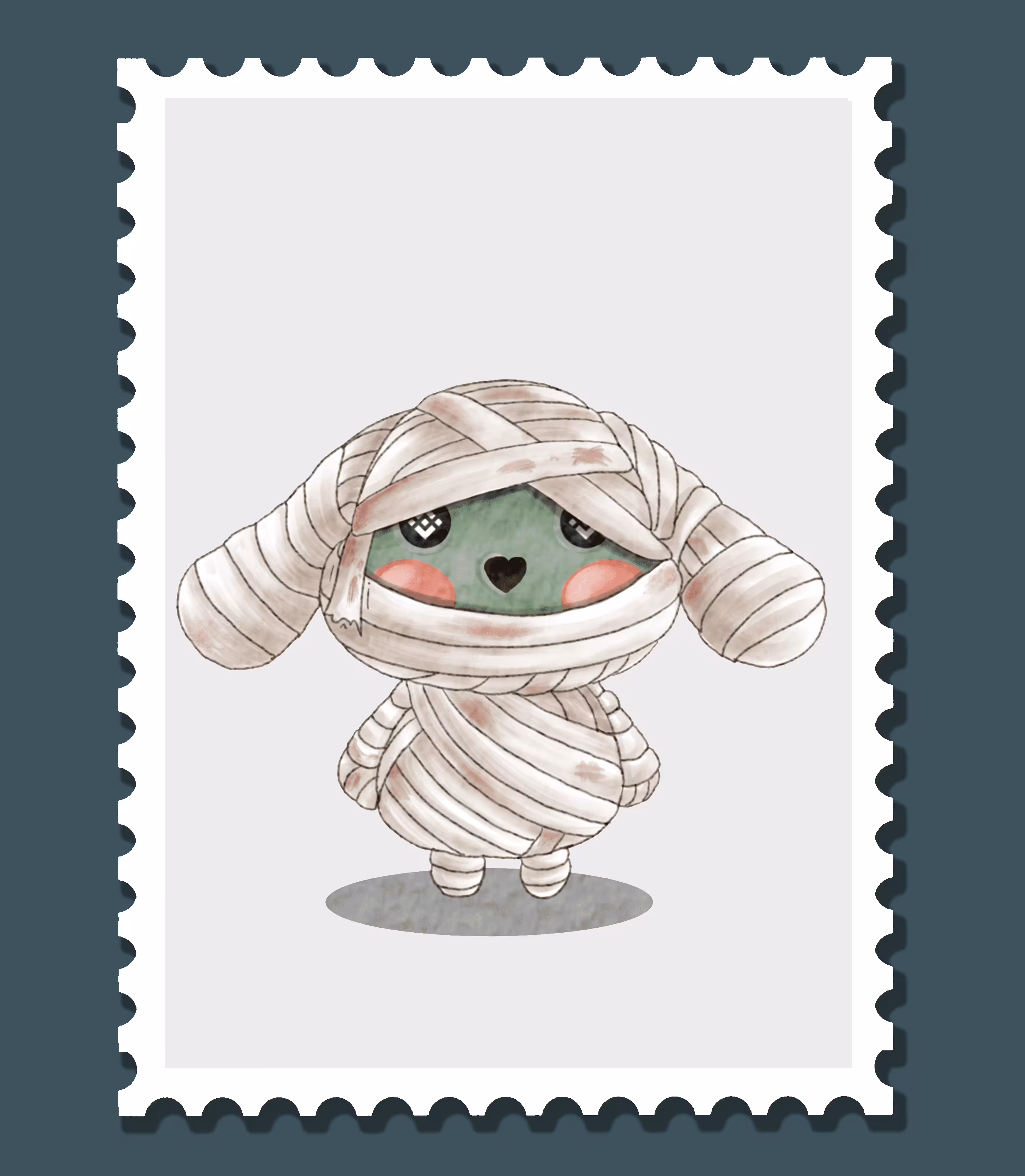 Stamp#015 little doggy zombie