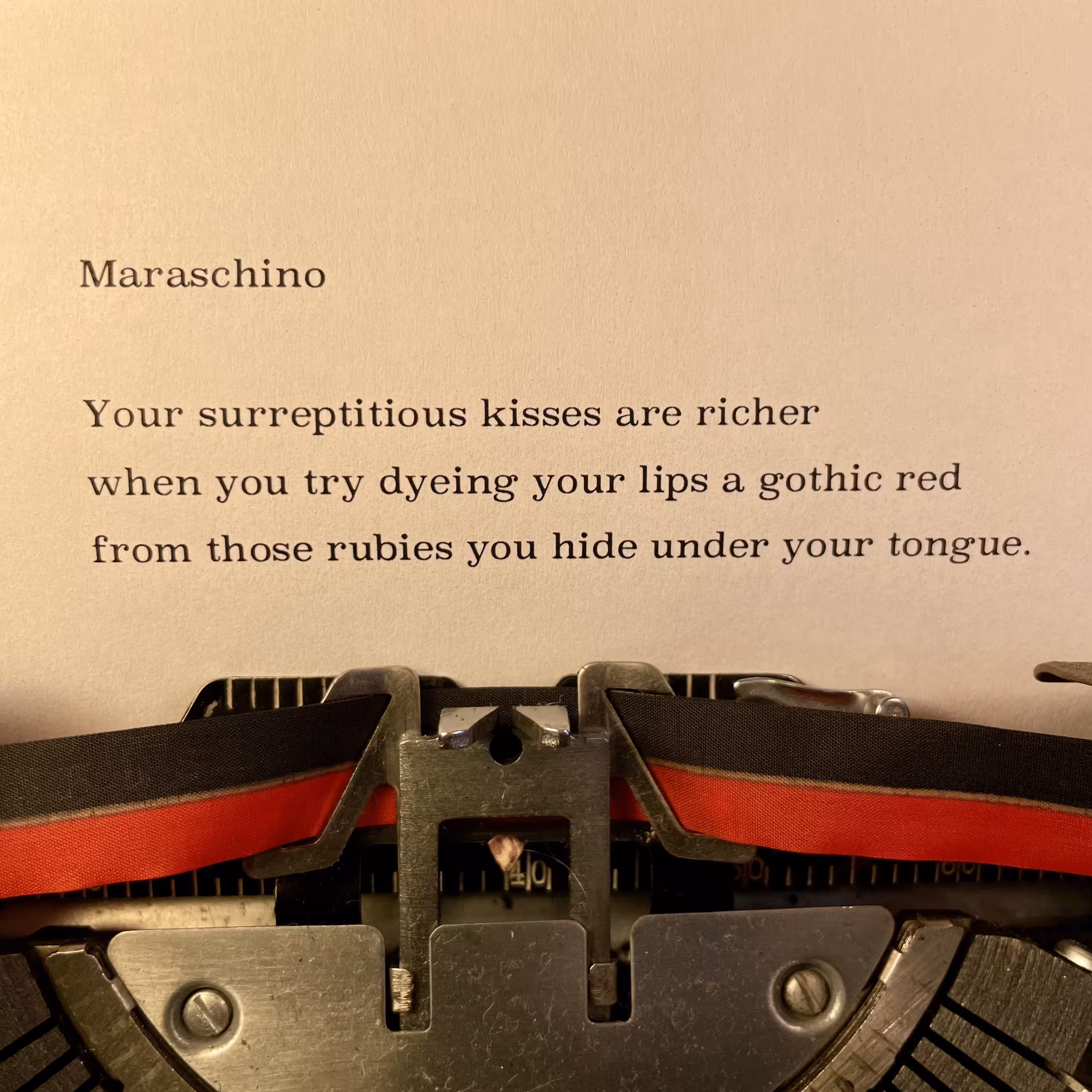 Love Poem Tercets: Maraschino