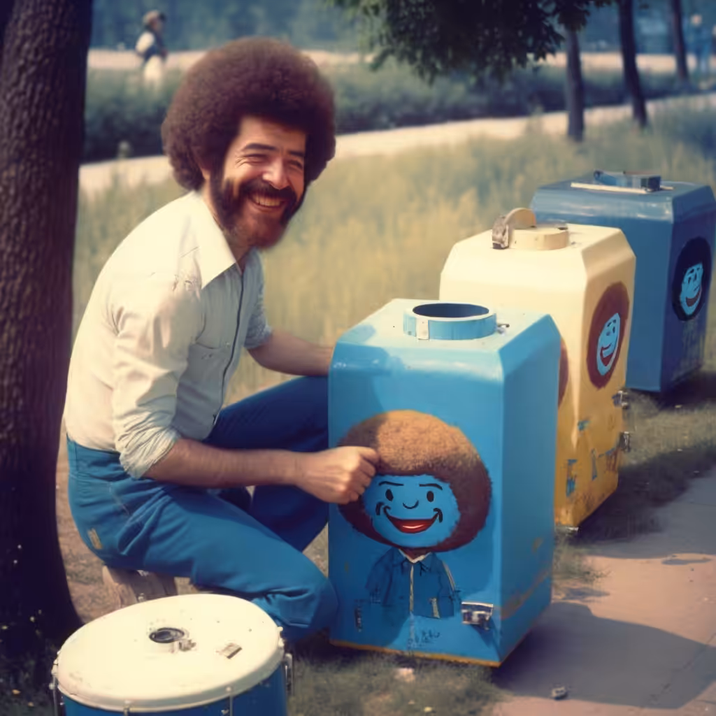 Happy little trashcan