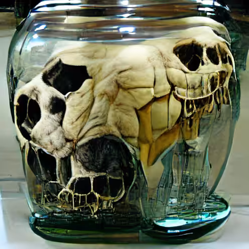 Skull in glass 08