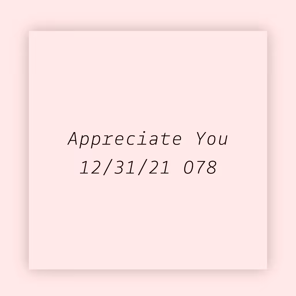 Appreciate You 078