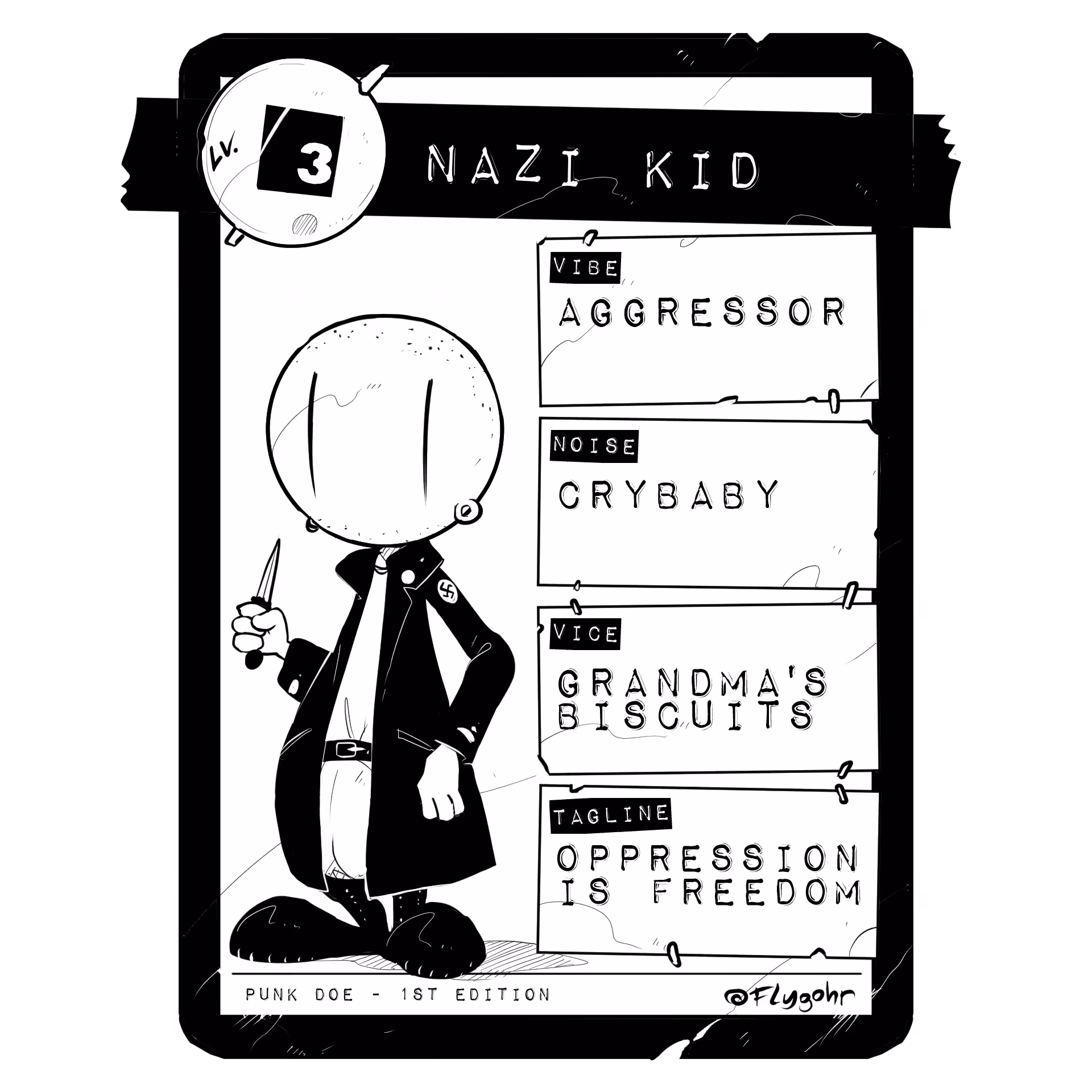 NAZI KID | Original Villain Card | 1st ED.