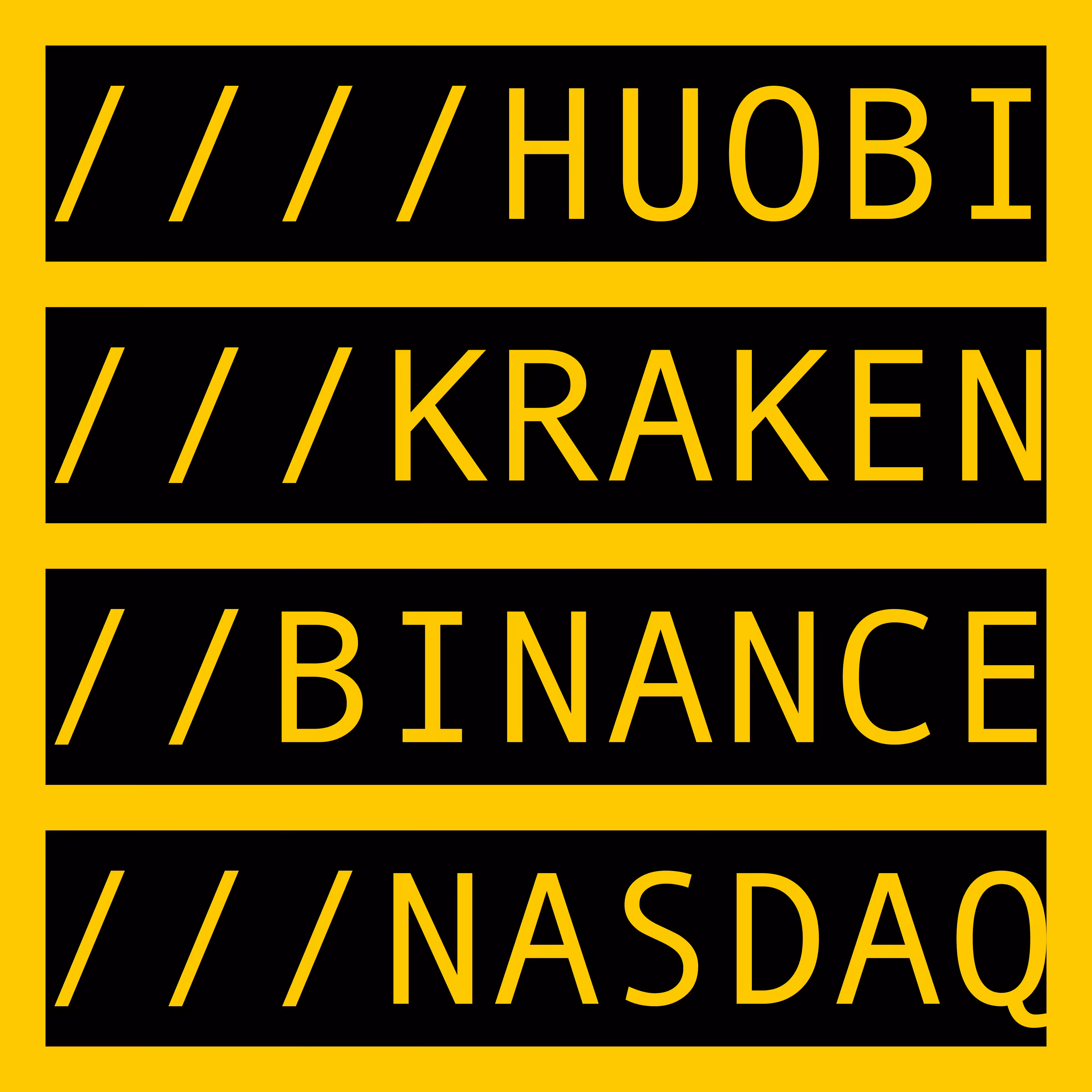 HUOBI KRAKEN BINANCE NASDAQ