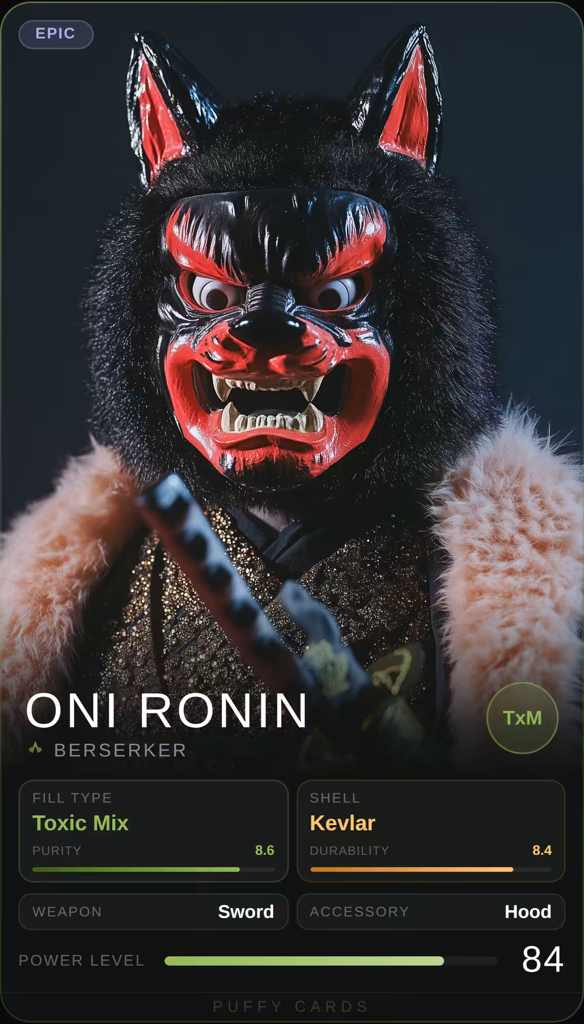 Puffy Cards: Oni Ronin