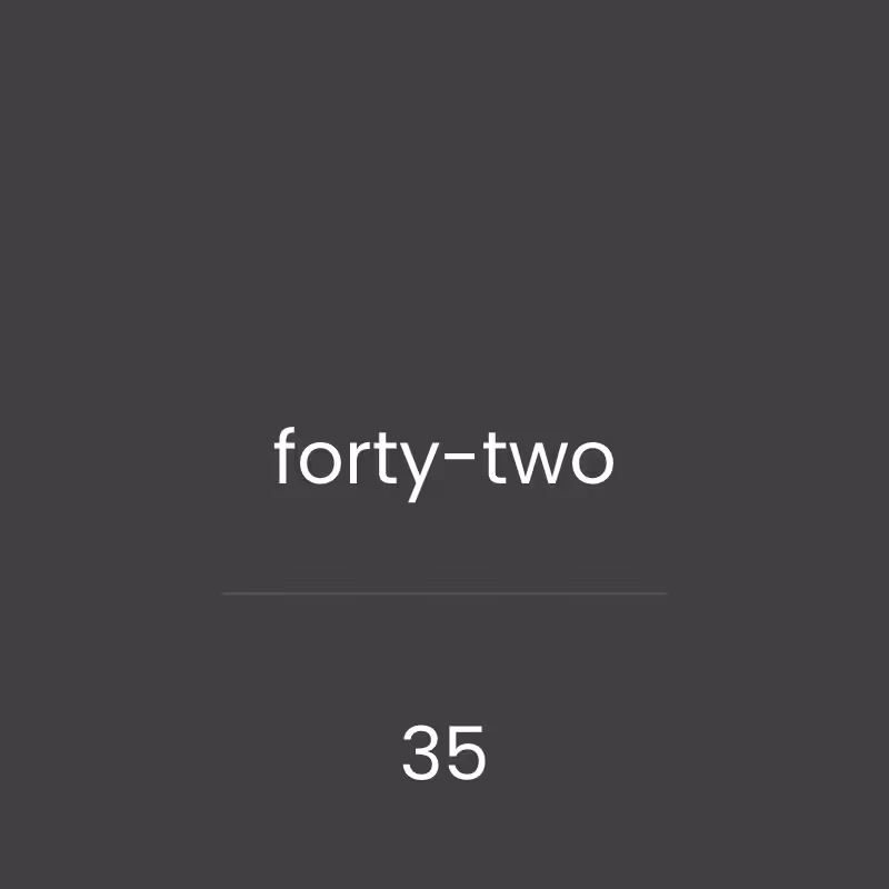 aoon - alphabetical order of numbers #35