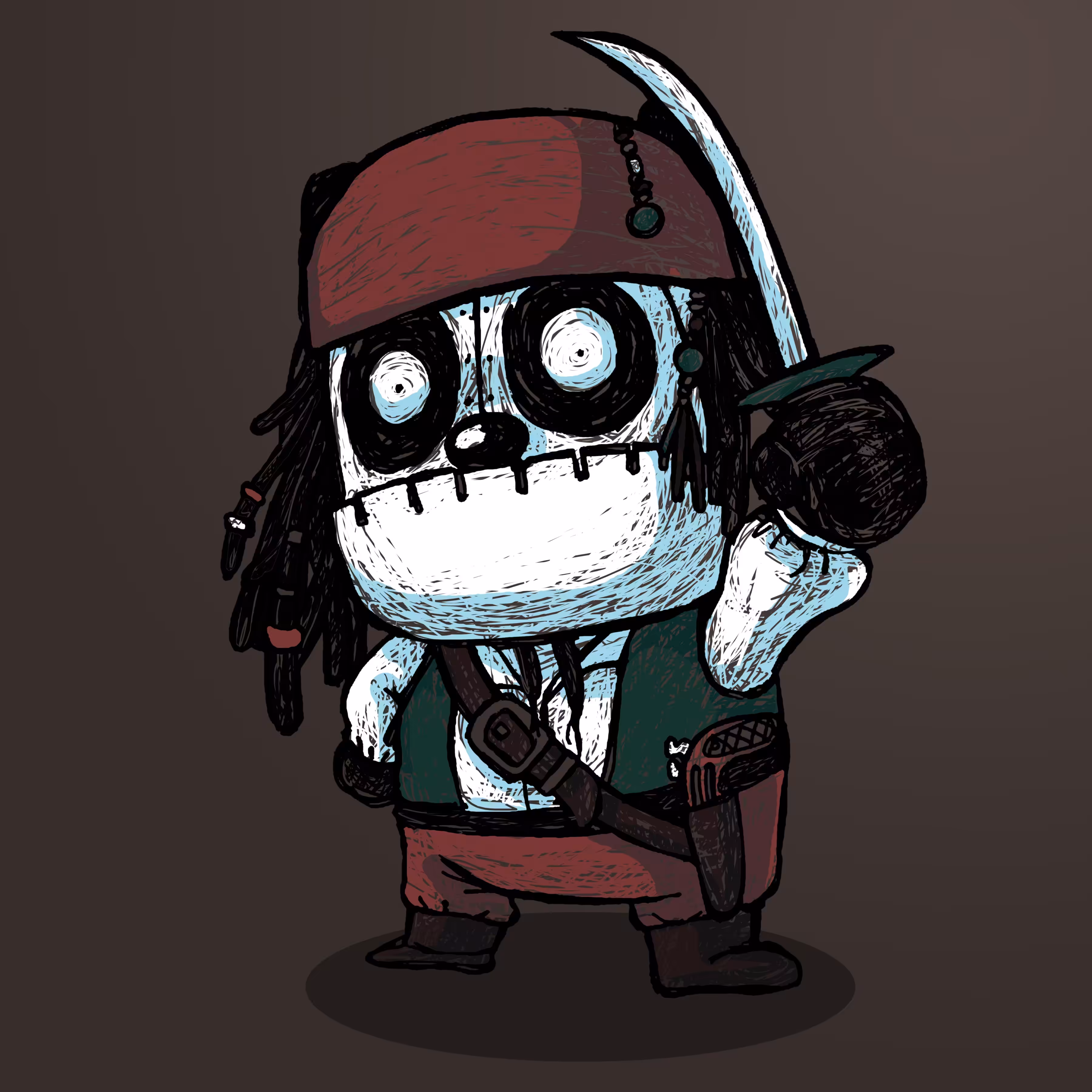 Papado in a Jack Sparrow costume
