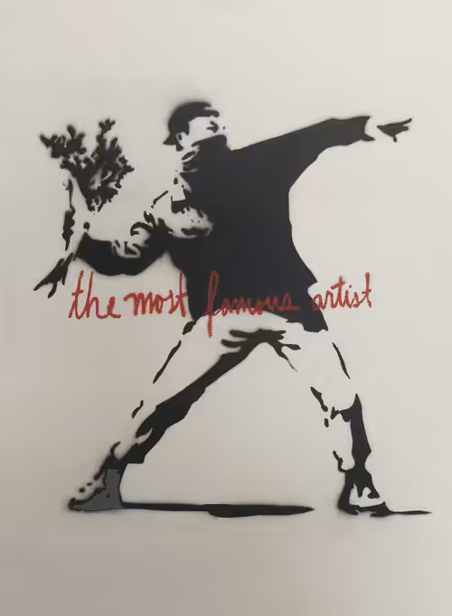 TMFA x Banksy Flower Thrower Signature