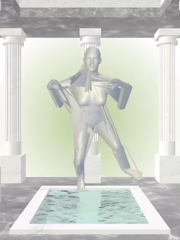HeavenComputer: The Treading Water Mossy Champagne Woman #2083