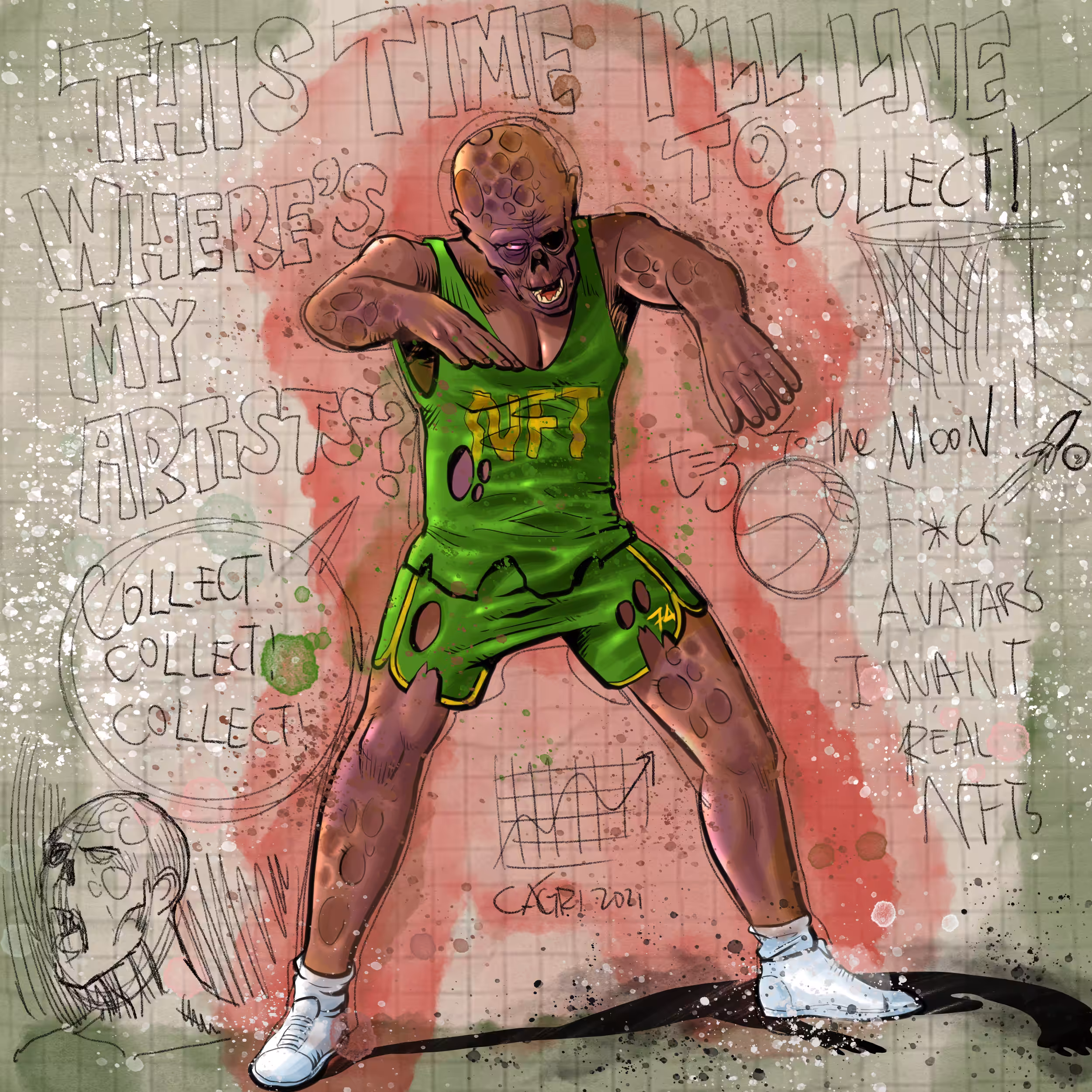 'H=N ZOMBIE$', ANIMATION FRAME #16