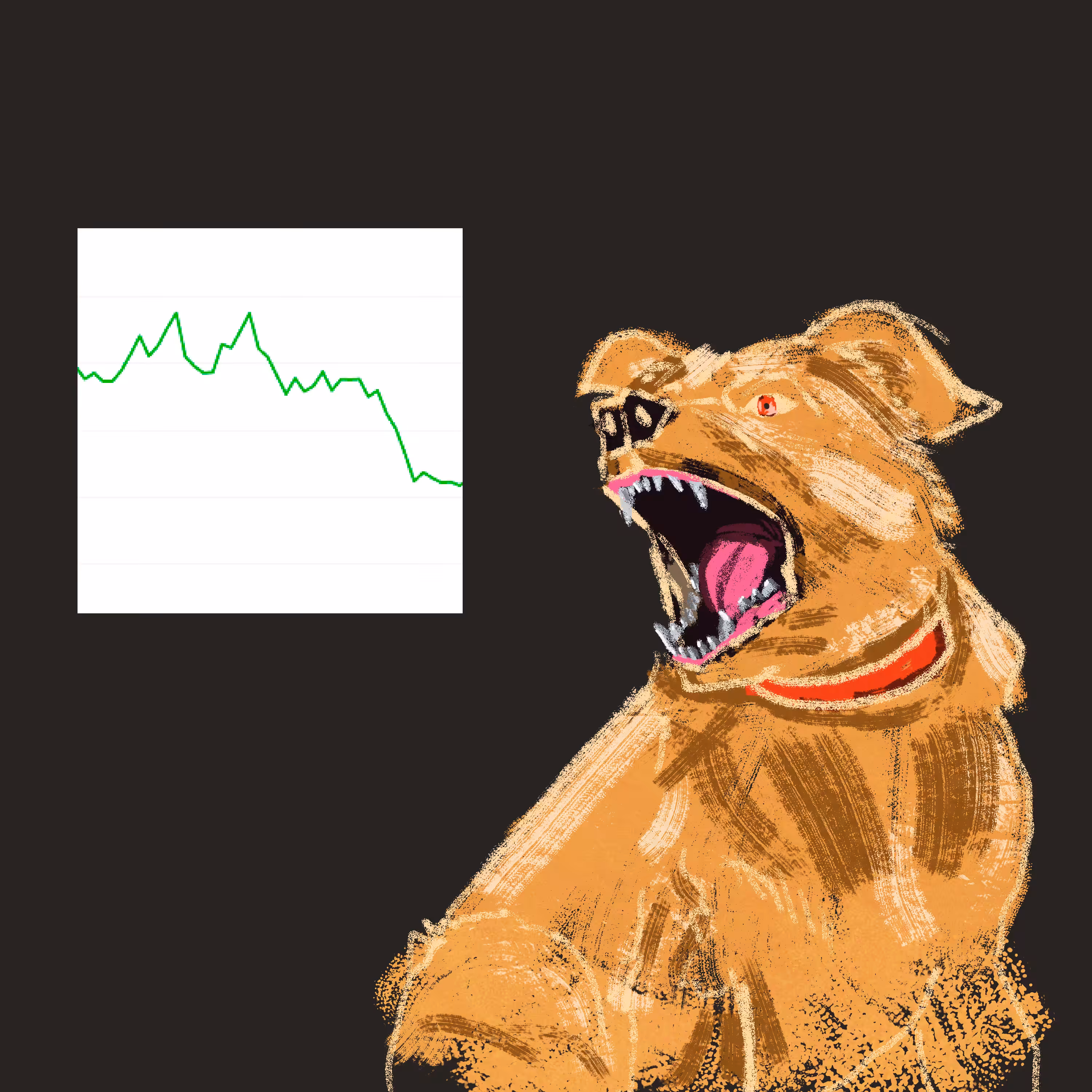 Caramel Dog Barks at the Bear Market