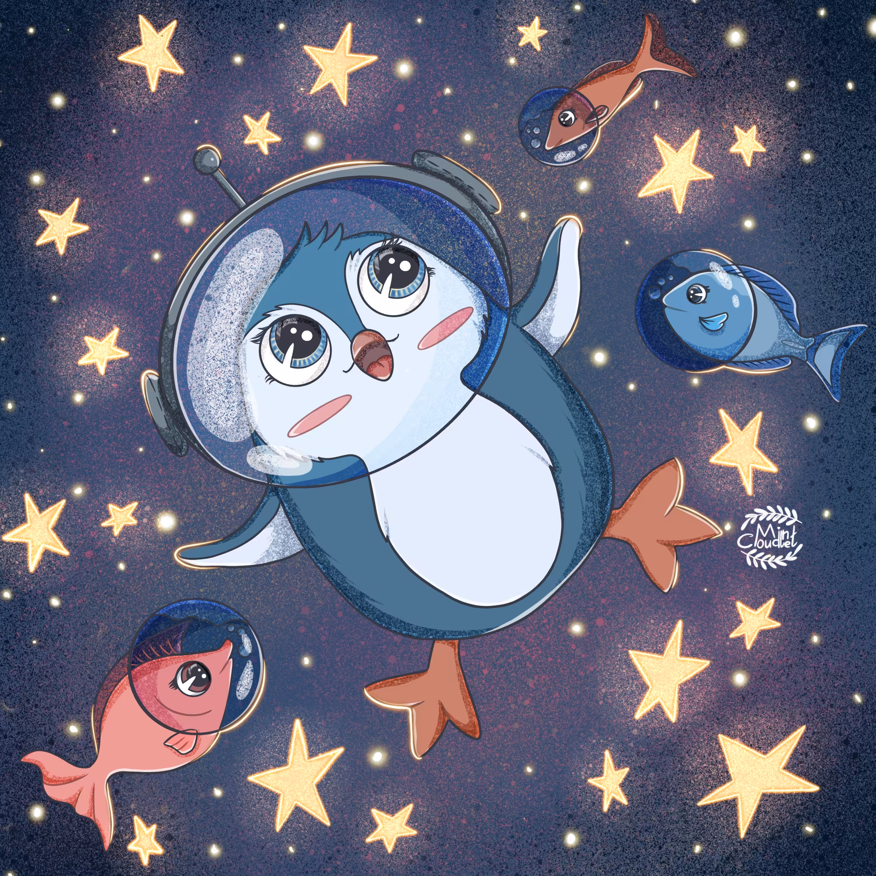 Penguin-cosmonaut