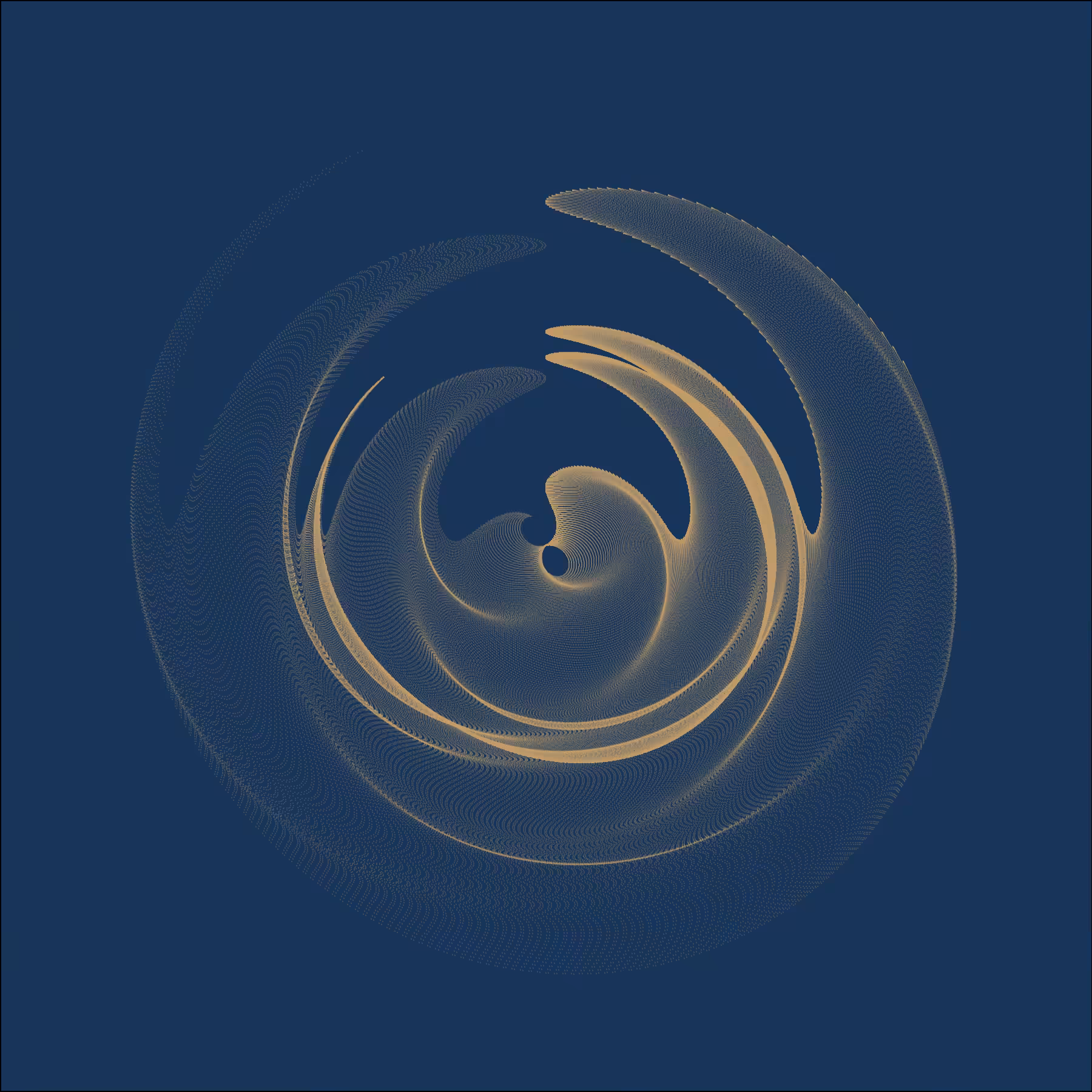 Randomized Circles #2/7 - Gold and Navy