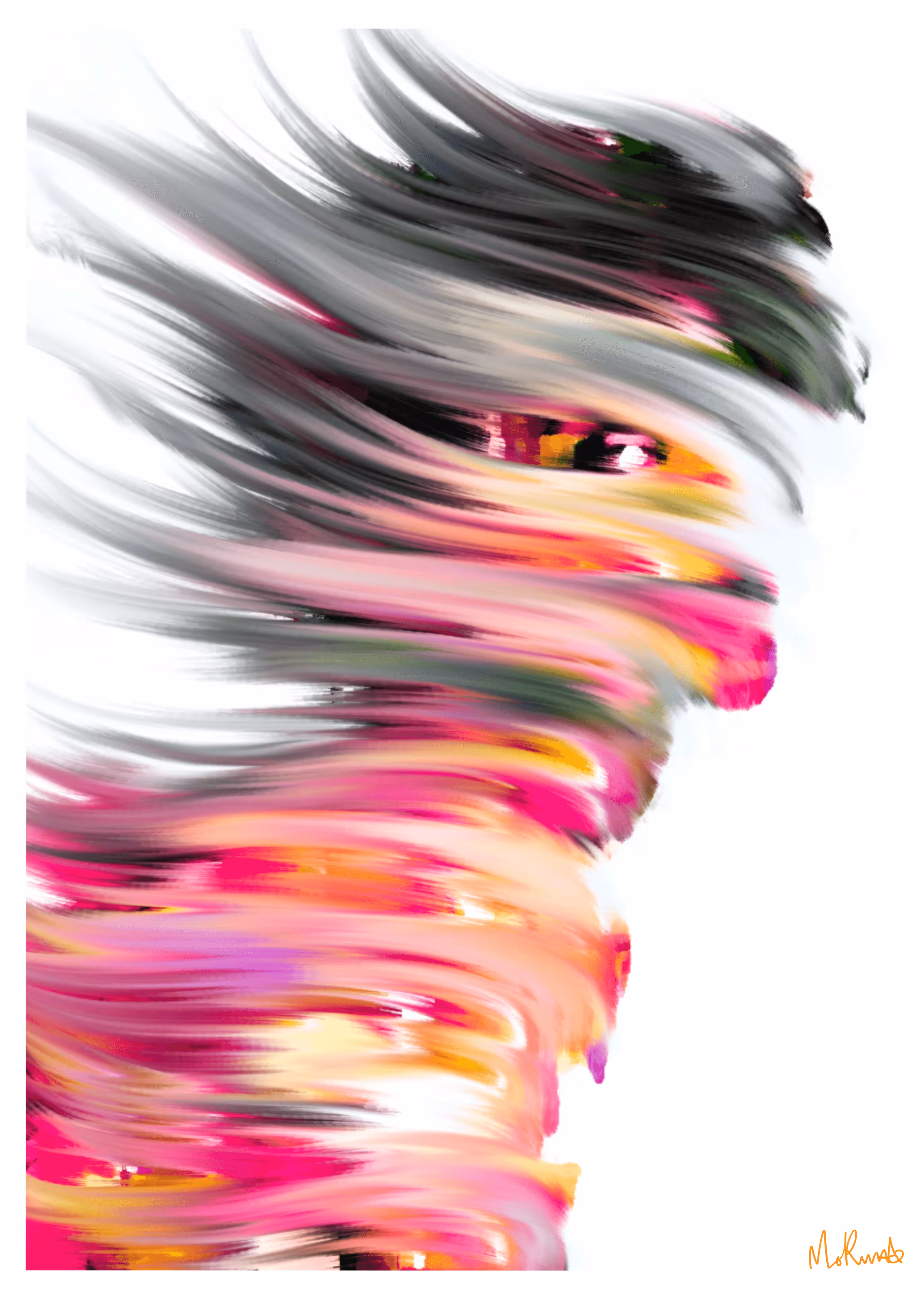 Mo Runda - 'White Collection - Pink' - 1/1