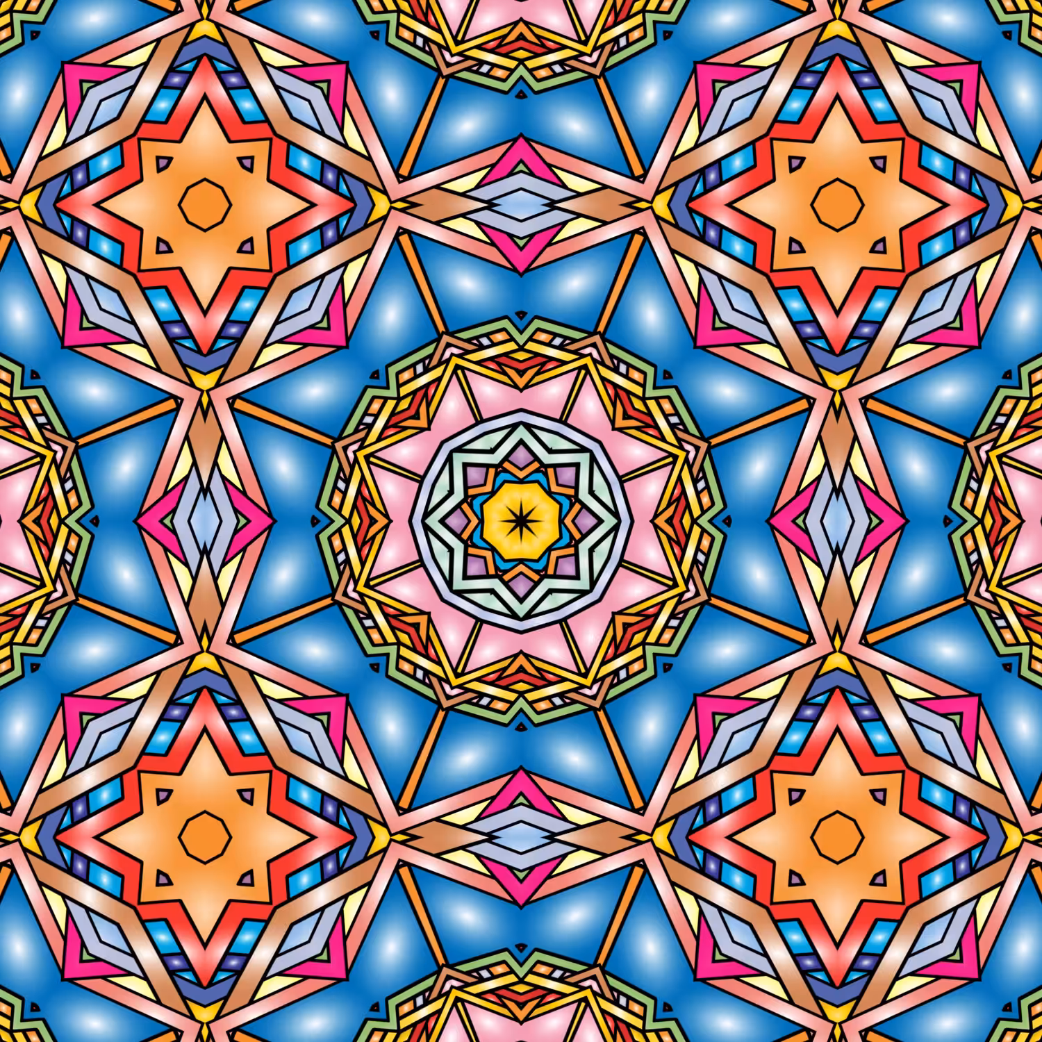 Interleaved Geometric Mandala Prismatic