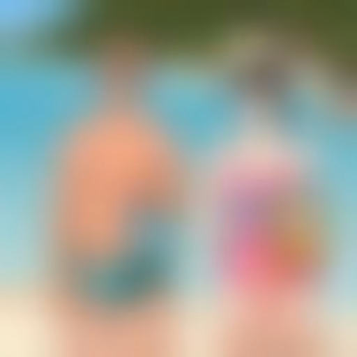 Dan et Albertine en maillot de bain